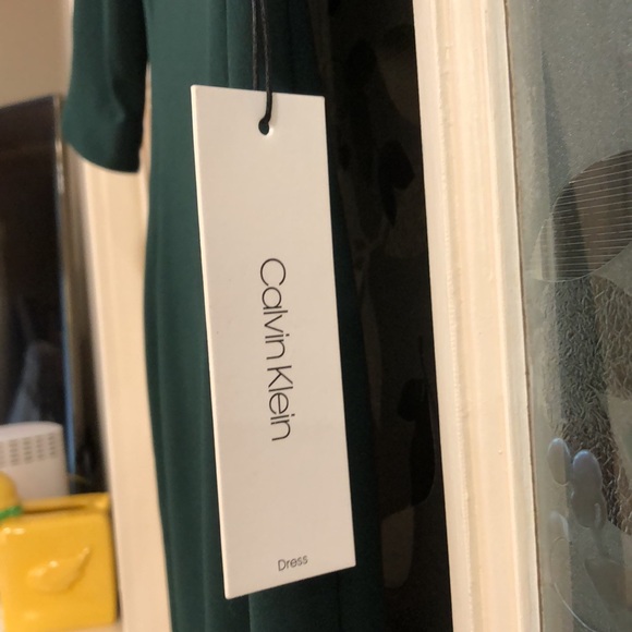 Green Calvin Klein A-line Dress ,New - Picture 4 of 4